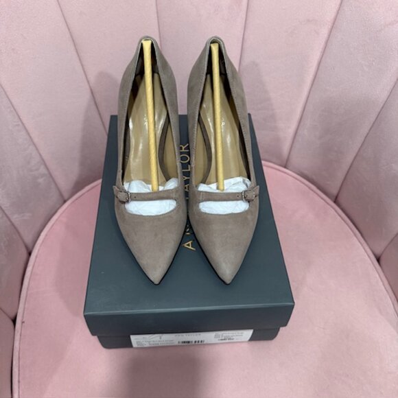 Ann Taylor Suede Mila Mini Buckle Pump - Picture 4 of 4